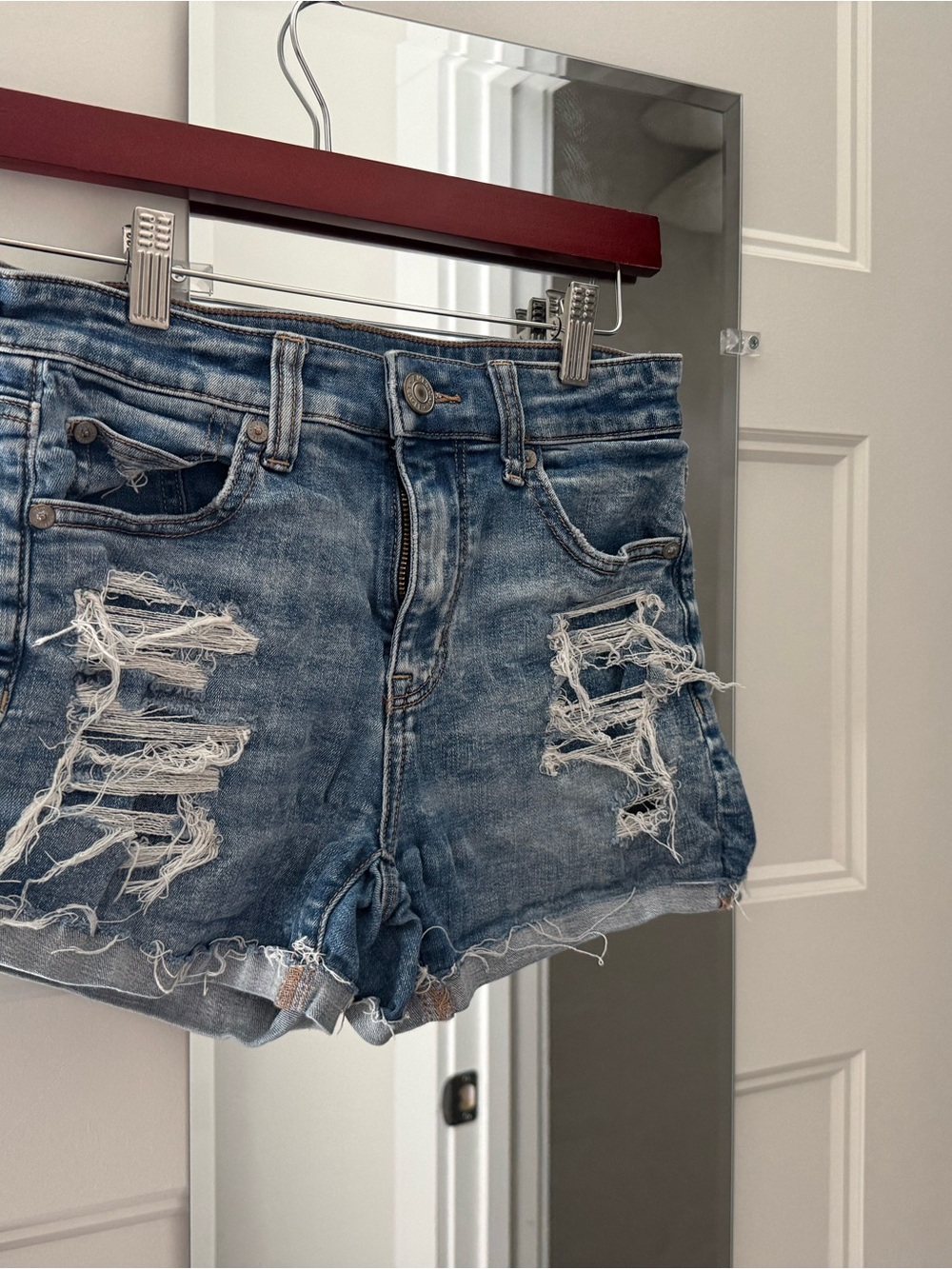 American Eagle Outfitters Distressed Blue Jean Shorts